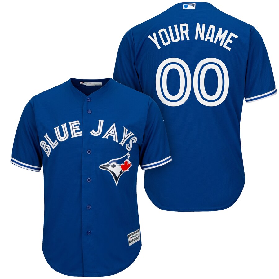 Men Majestic Toronto Blue Jays Royal Cool Base Custom Jersey